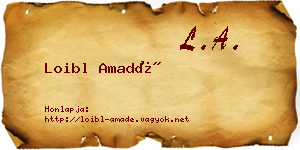 Loibl Amadé névjegykártya